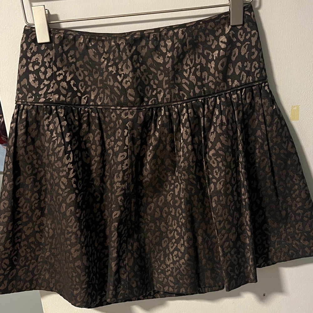 Banana Republic Brown Leopard Skater Skirt